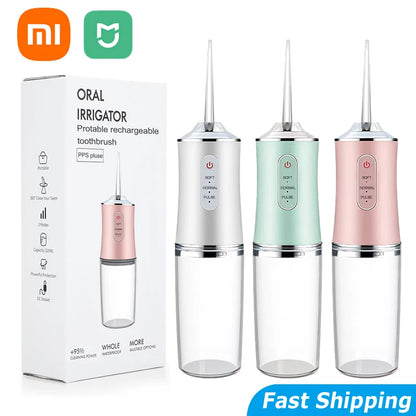 Xiaomi Intelligent Pulse Dental Irrigator USB Rechargeable Electric Multiple Mode Water Flosser 220ML Durability Teeth Cleaner