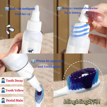 V34 Teeth Whitening Enzyme Toothpaste Remove Plaque Stains Mousse Cleaning Oral Hygiene Dental Tools Fresh Breath Beauty Health