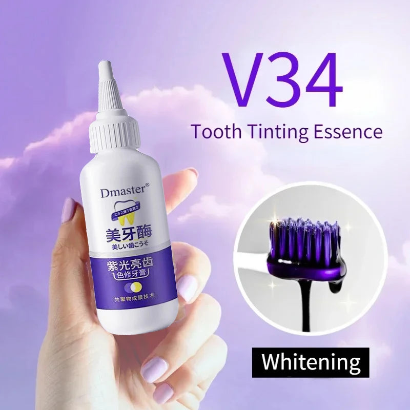 V34 Teeth Whitening Enzyme Toothpaste Remove Plaque Stains Mousse Cleaning Oral Hygiene Dental Tools Fresh Breath Beauty Health